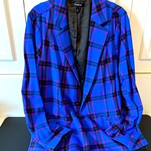 Torrid Bright Blue Plaid Blazer